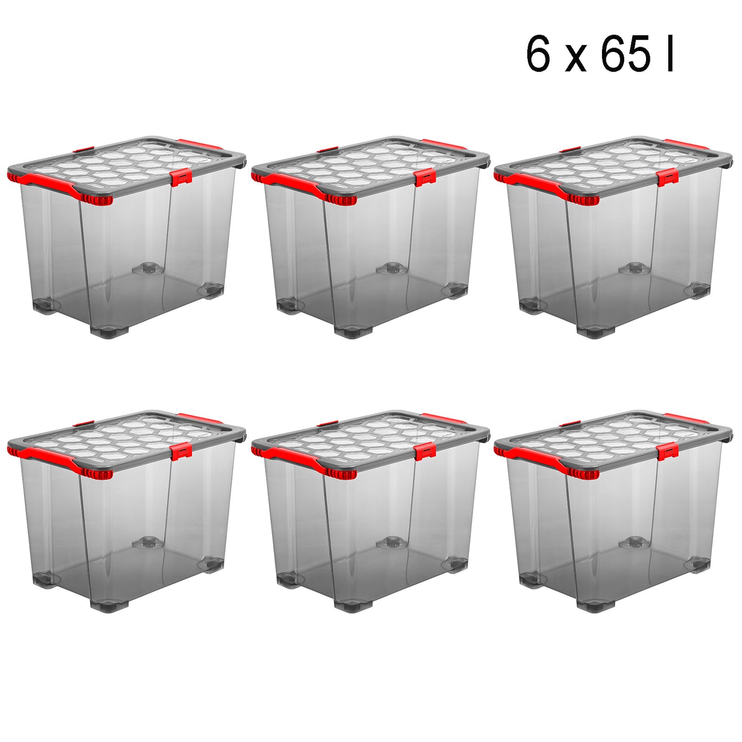 6-Piece Storage Box Set 65L l EVO TOTAL PROTECTION