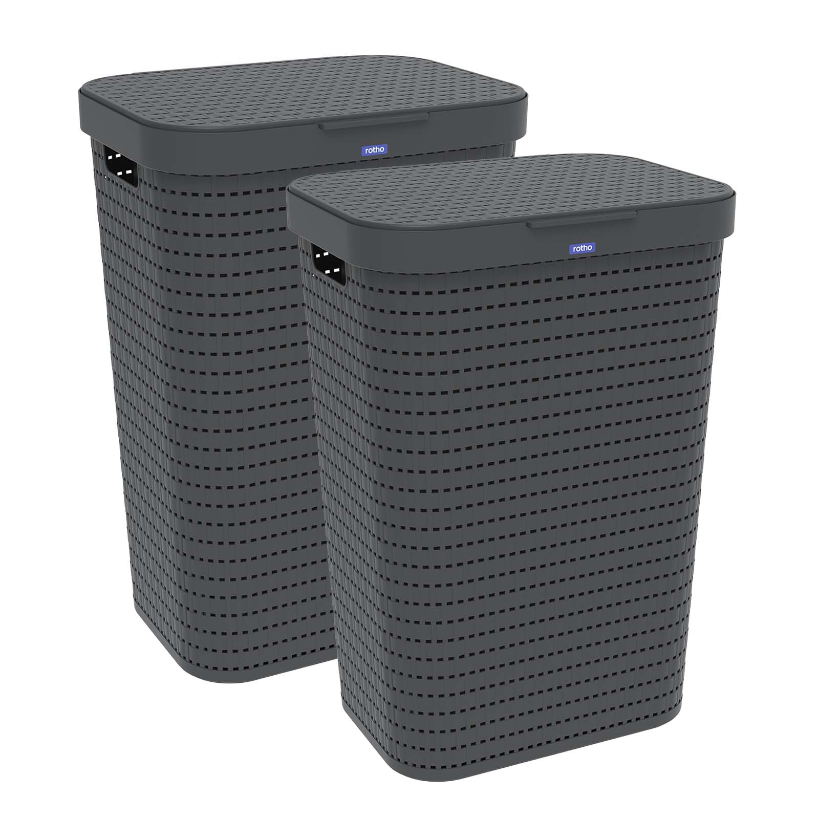 2er Set Wäschesammler 55 l COUNTRY – Rotho