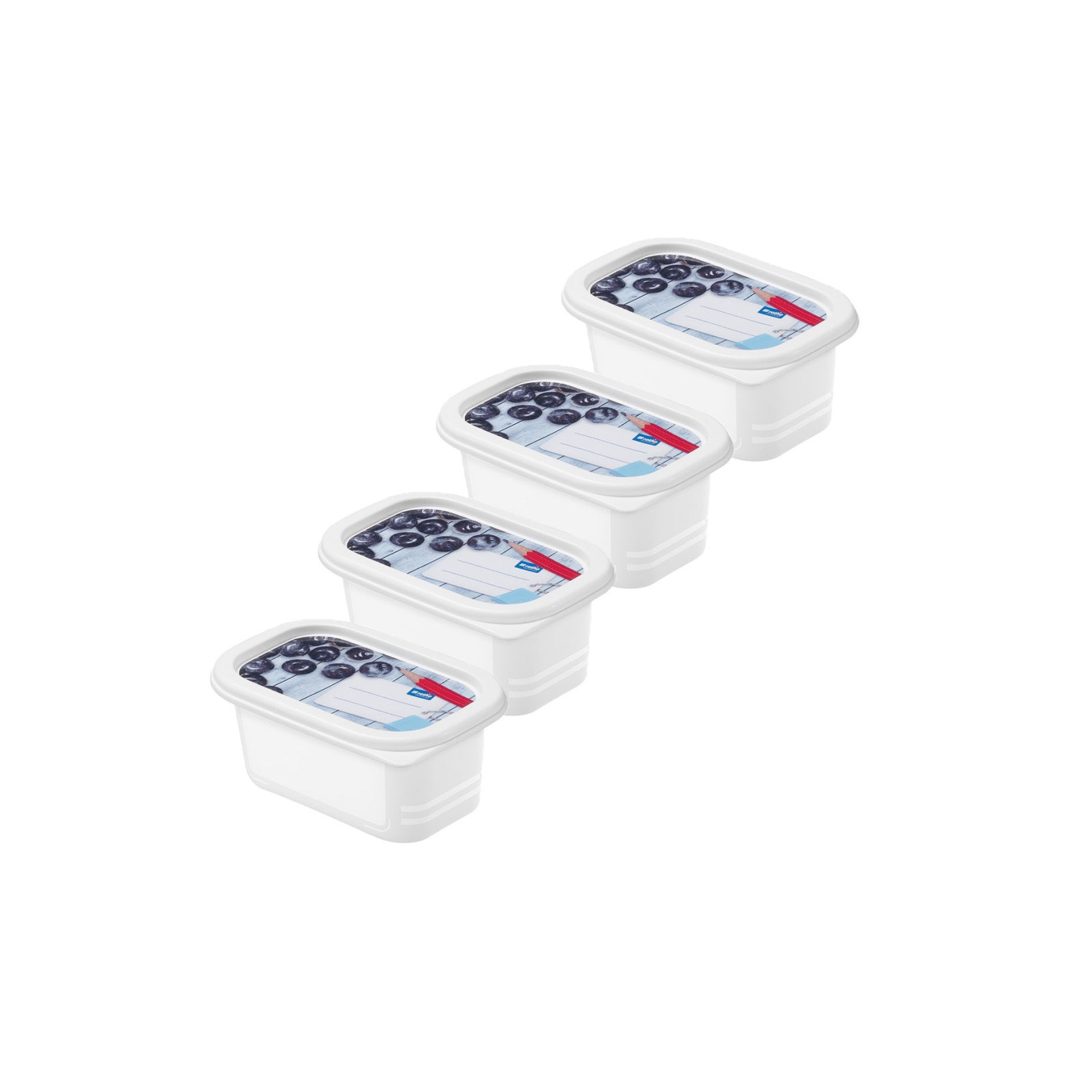 Rotho Gefrierdosen-Set Domino – 4x0,2L, Luftdicht & Spülmaschinengeeignet