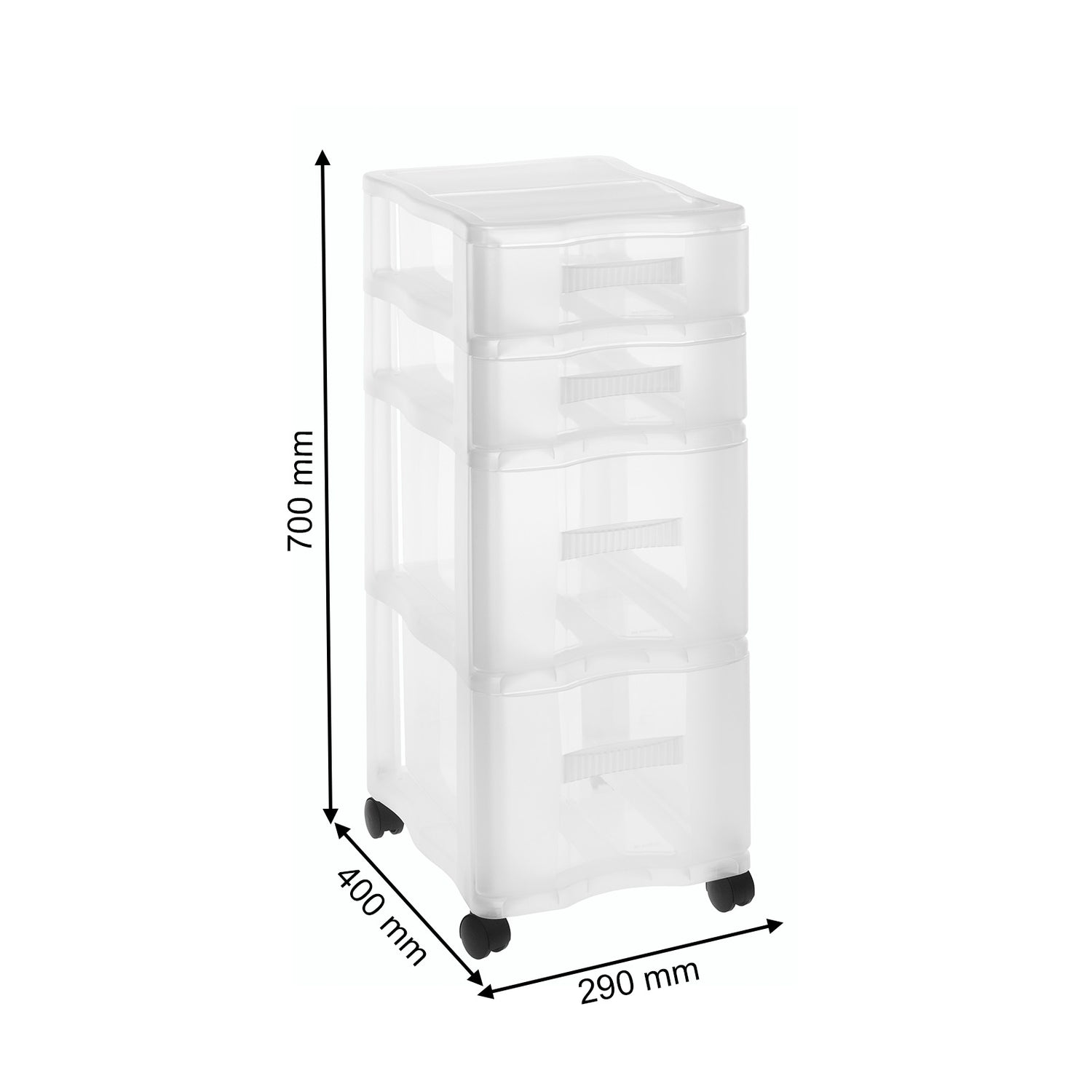 Tower drawer box with wheels, DIN A4 QUADR