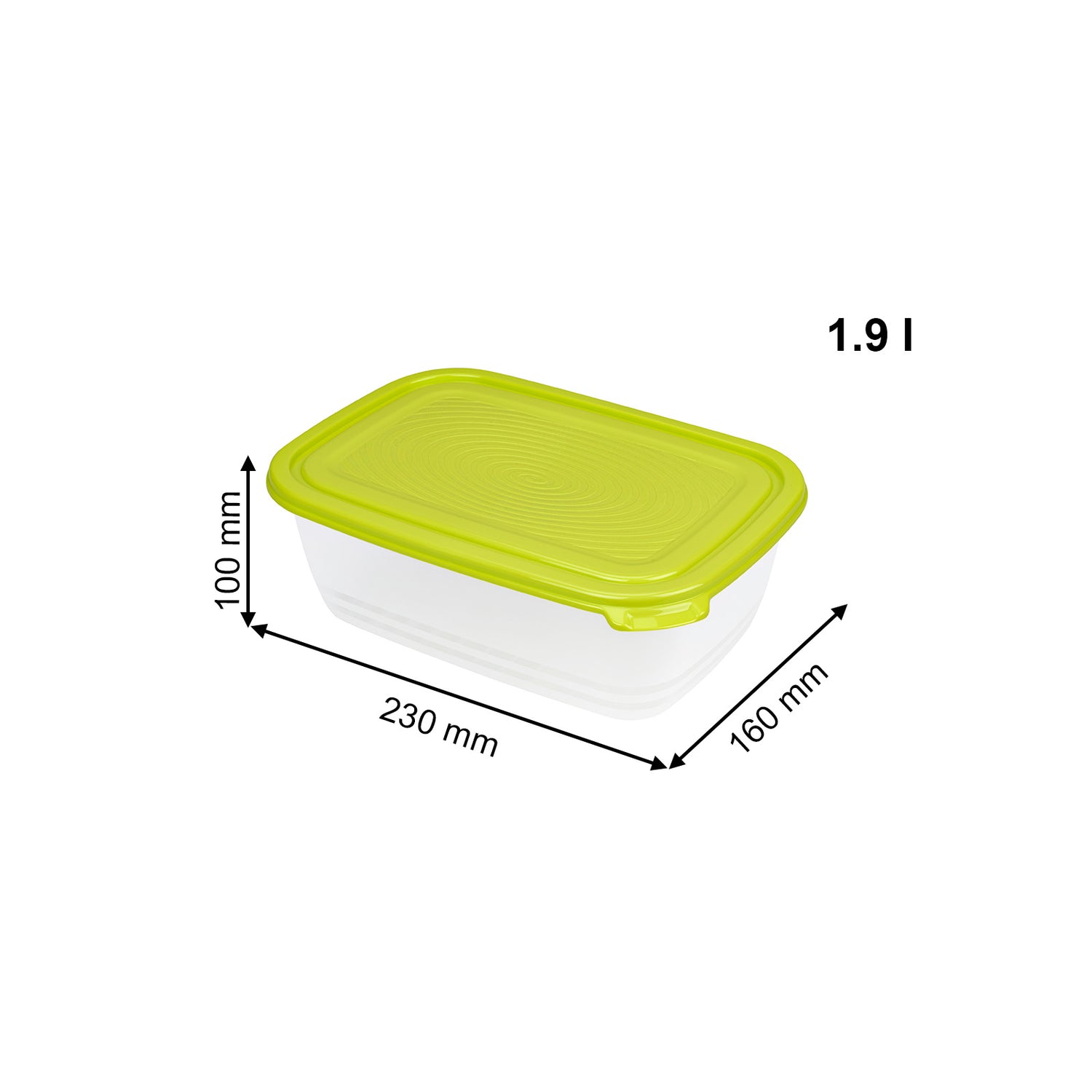 Zestaw pojemników do żywności przezroczyste 1.9L 2cz.