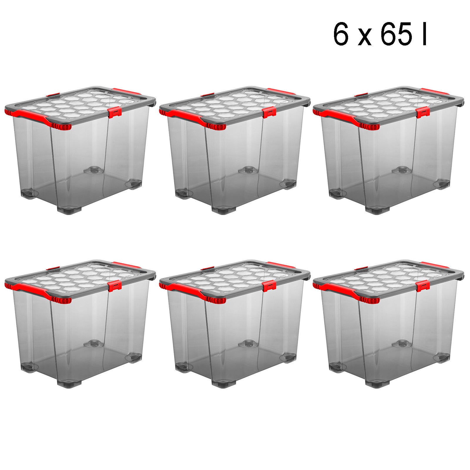 6-Piece Storage Box Set 65L l EVO TOTAL PROTECTION – Rotho