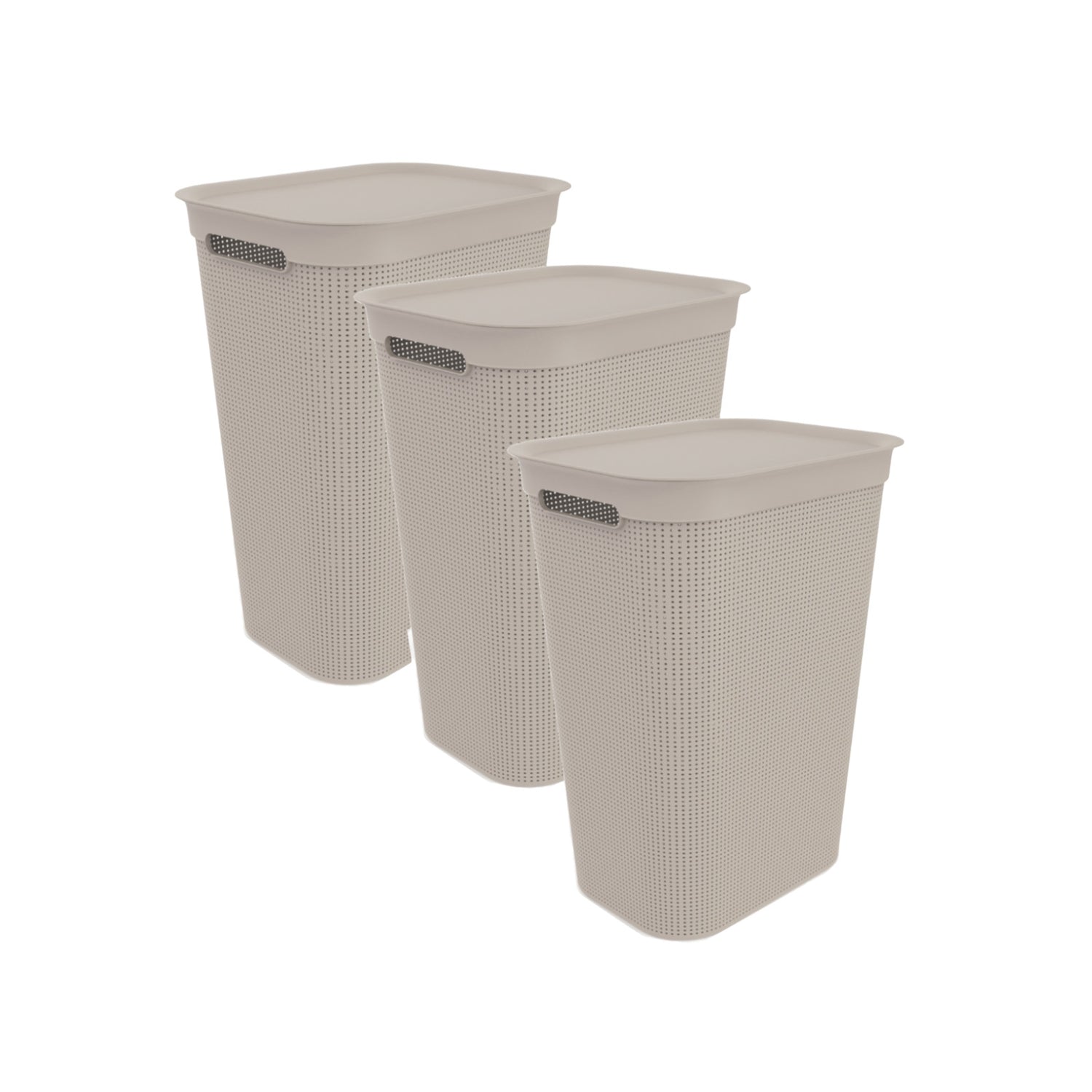 Laundy Basket 3pc Set with Lids 50L l BRISEN