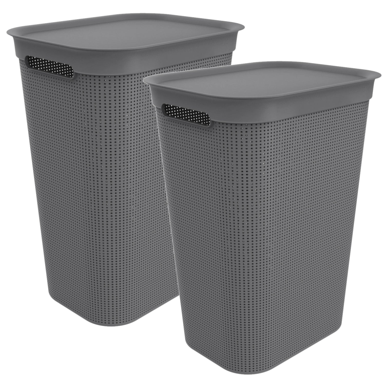 Laundry Basket 2pc Set With Lids 50L l BRISEN
