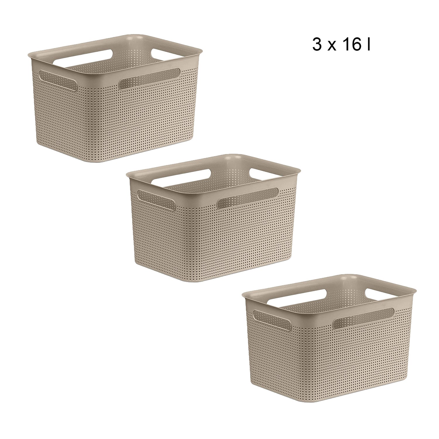 Storage Box 3pc Set Square 16L l BRISEN