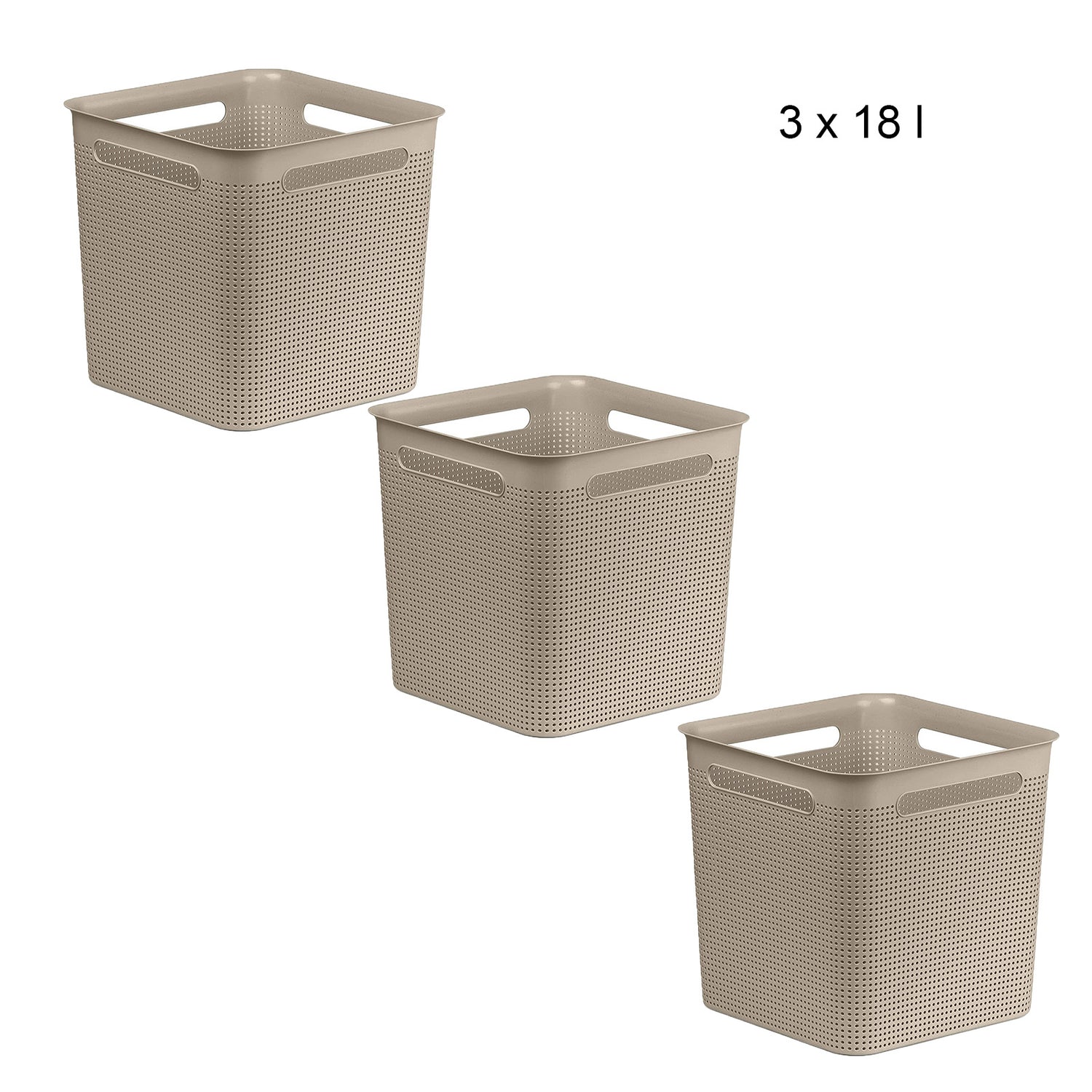 Storage Box 3pc Set Square 18L l BRISEN