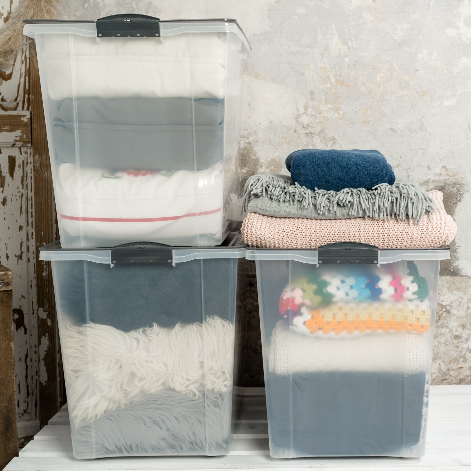Stapelbox mit Rollen DIN A3, 70 l COMPACT ECO