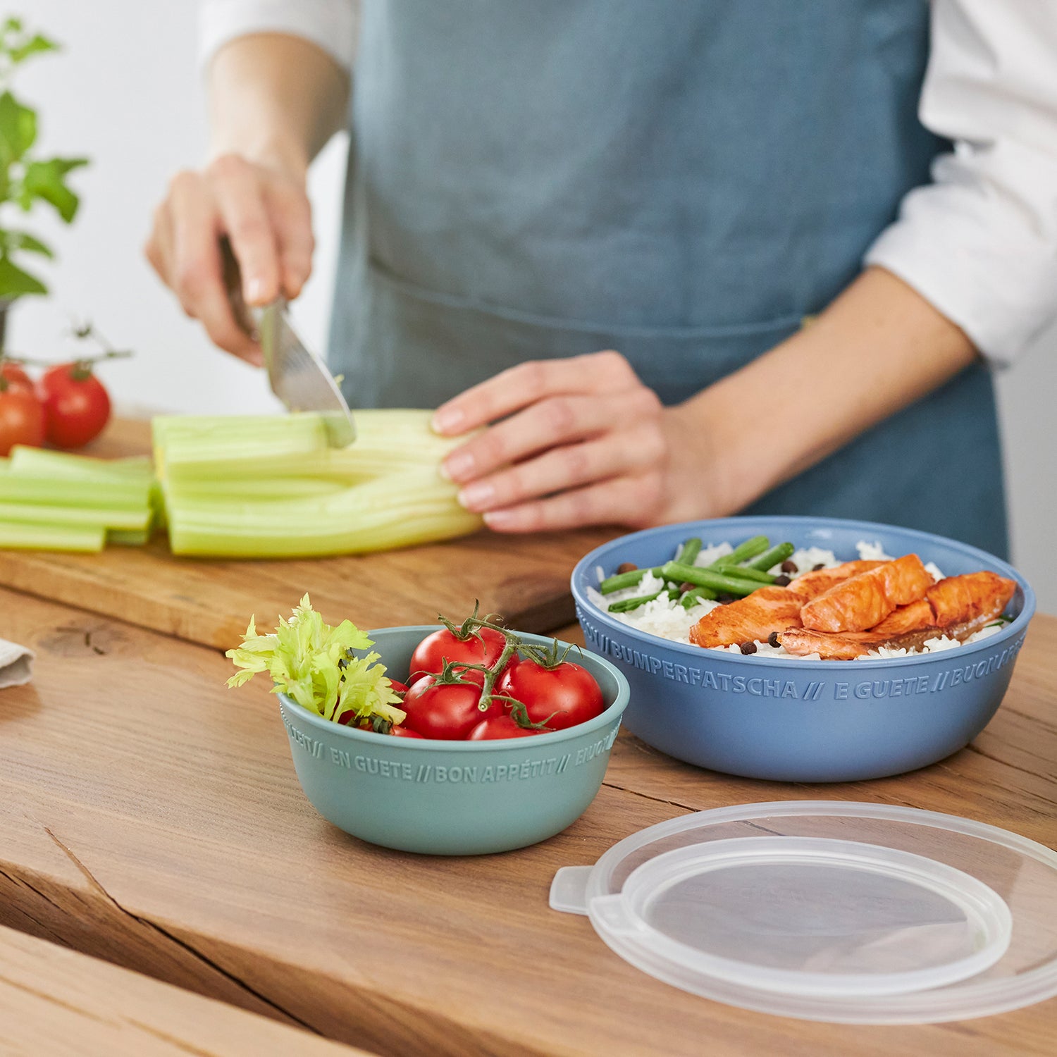 4er Set Schüssel 0,35 l mit Deckel TRESA
