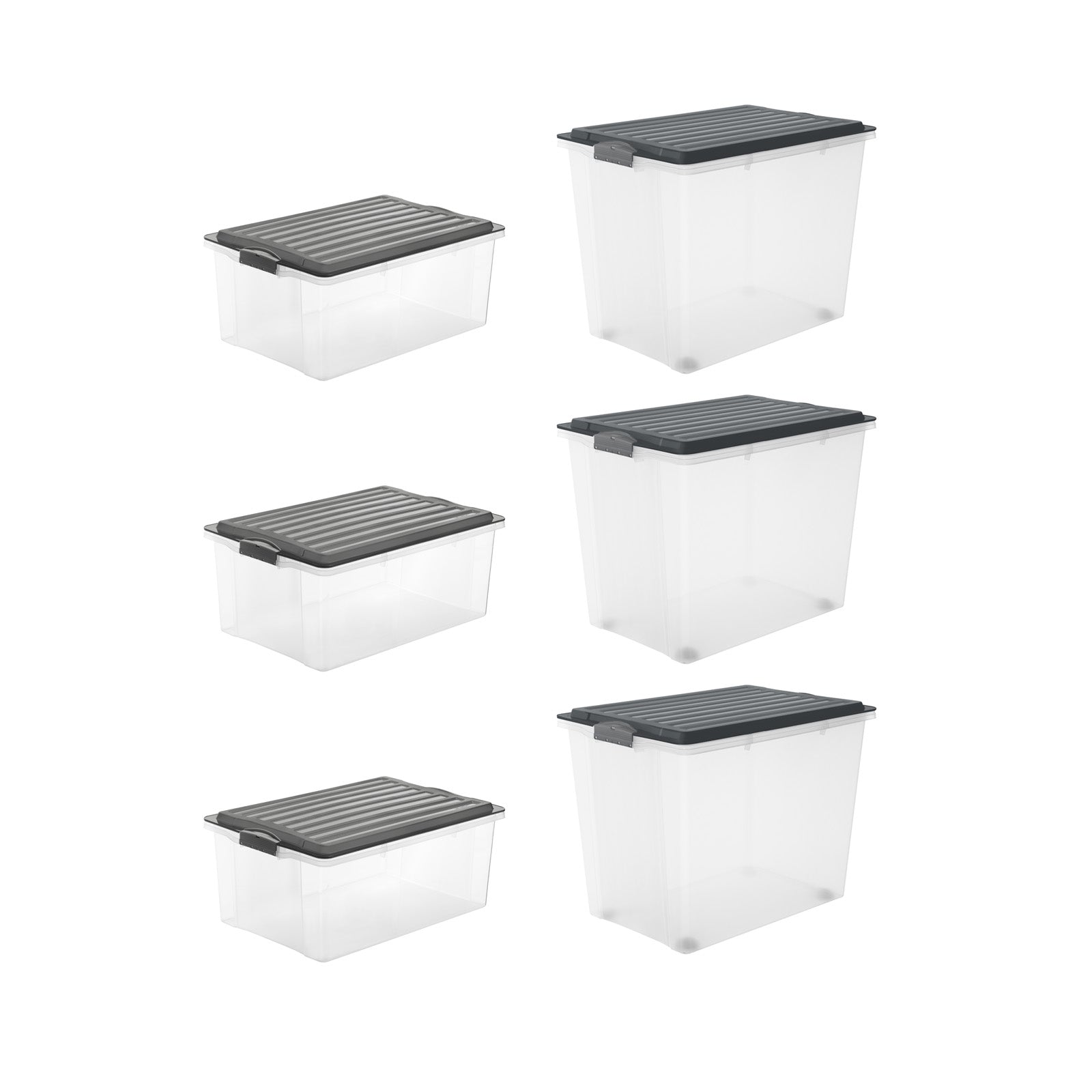 Set of 6 Storage Boxes A3 Made of Easy-to-Clean Plastic (PP) in 2 x 3 ...