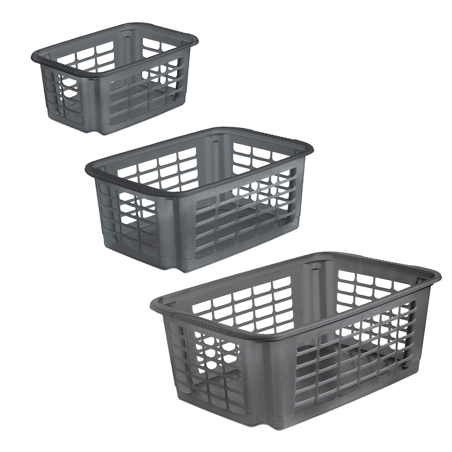 Set of 3 swivel stacking baskets REVERSO