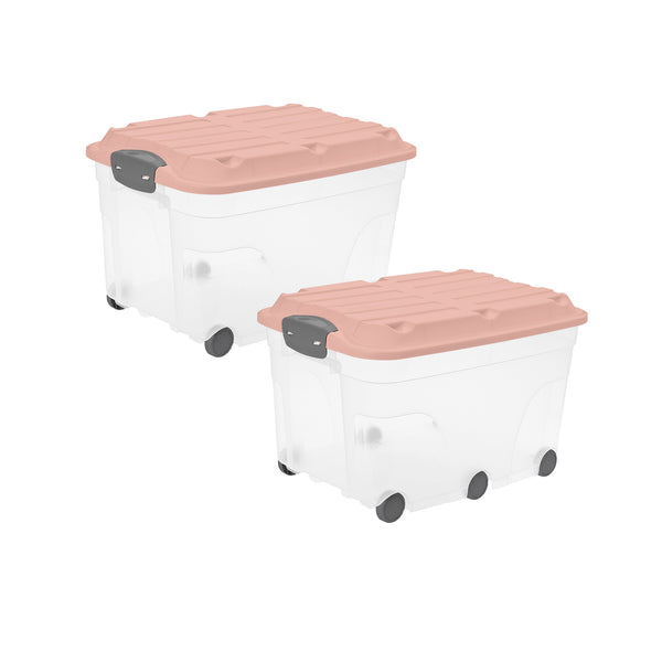 roller boxen aufbewahrung 2er Set Rollboxen 57 l ROLLER 6 – Rotho