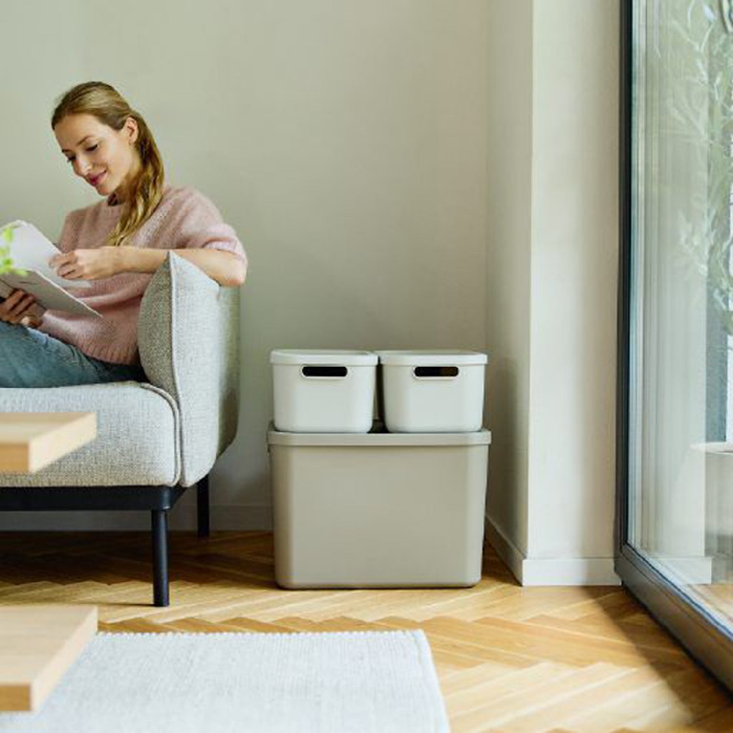 Aufbewahrungsboxen-Set 3tlg. 2x 12l und 55l ALBULA LIGHT